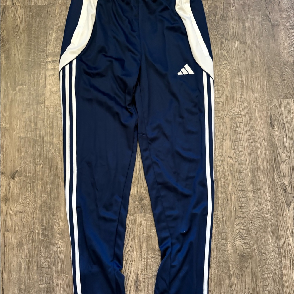 NWT adidas Navy and White Kids Athletic drifit Joggers